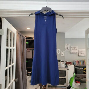 Gottex Lifestyle Navy Blue UPF50+ Block UVA Mock Neck Sleeveles Dress Sz…